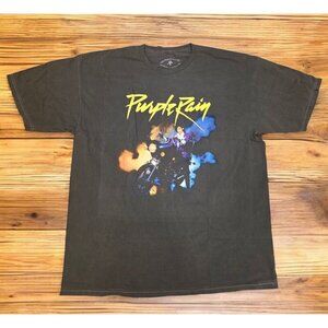 Purple Rain T-shirt Mens Size L Black‎ Offically Licensed Prince Estate NWT
